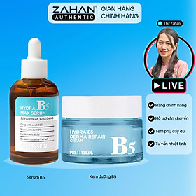 Combo 2 Tinh chất phục hồi dưỡng trắng Hydra B5 Max Serum và Kem dưỡng phục hồi dưỡng trắng Hydra B5 Derma Repair Cream