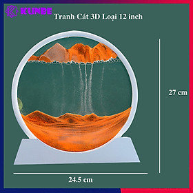 Mua Tranh Cát Chảy Chuyển Động 3D KUNBE Nhiều Mẫu Trang Trí Nhà Cửa Bàn Làm Việc  Giảm Stress - Màu Vàng - Tròn Viền Trắng12inc