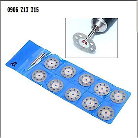 Mua Bộ 10 Lưỡi Cắt Phủ Kim Cương Mini Đường Kính 22mm +2 Trục Đĩa (
