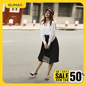 Chân váy nữ VA1099 GUMAC thiết kế dập ly rẻ quạt