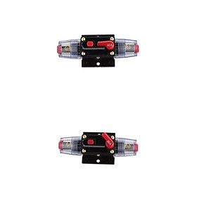 2x 40Amp+50Amp  Circuit Breaker Stereo Audio Car Fuse Holder 12-24V