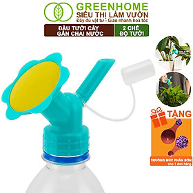 Đầu Vòi Tưới Cây Greenhome, Gắn Chai Nước, 2 Chế Độ Tưới Tiện Lợi, Có Nắp Đậy, Màu Sắc Ngẫu Nhiên