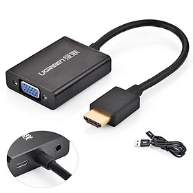 Mua Ugreen UG40233MM102TK Màu Đen Bộ chuyển HDMI sang VGA vỏ nhôm - HÀNG CHÍNH HÃNG
