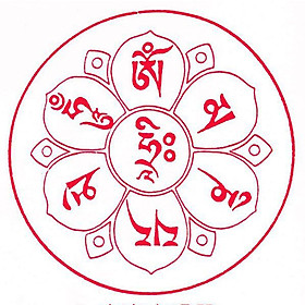 Vòng chuỗi đeo tay đá kim sa (Xanh lam) charm lục tự Đại minh chân ngôn, 10 ly, Om Mani Padme Hūm, Chân ngôn Lục tự