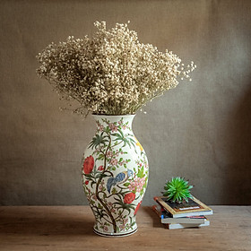 Mua Lọ hoa cao 42 cm gốm sứ Bát Tràng cao cấp vẽ tay xuất dư họa tiết chim hoa phú quý