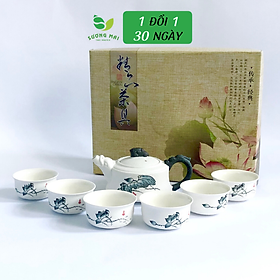 Mua Bộ Ấm Chén Pha Trà Cao Cấp Định Châu Hoa Sen  Đường Nét Tinh Xảo  Màu Sắc Sang Trọng - SM00000