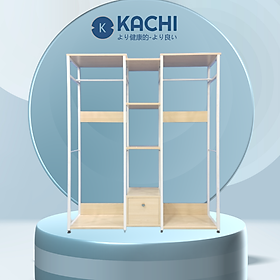 Mua Tủ kệ đựng đồ và treo quần áo 3 ngăn Kachi MK262 120x140x30cm - Hàng chính hãng