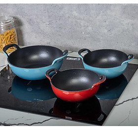 Mua Chảo gang sâu lòng chống dính bếp từ cao cấp Oceno hai quai nguyên khối 20cm / 25cm   dùng được mọi bếp