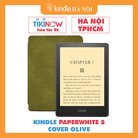 Combo máy đọc sách Kindle Paperwhite 5 (11th gen) tặng kèm bao da ( Cover ) - Hàng nhập khẩu