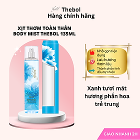 Xịt thơm body toàn thân Thebol 135ml body mist chiết xuất tinh dầu hương hoa tự nhiên ngăn mùi cơ thể lưu hương thơm lâu