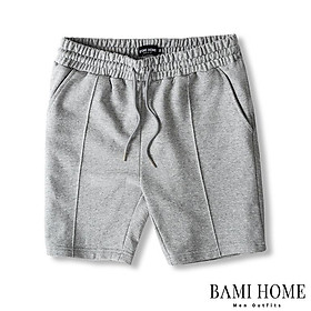 Quần short nam big size cao cấp BAMI HOME quần đùi nỉ kẽ dọc phong cách