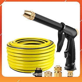 Mua Bộ dây và vòi xịt rửa xe tưới cây tăng áp vòi xịt rửa vòi tưới cây 810-2498 (dây vàng- cút nối đồng)