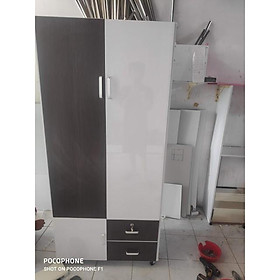 Mua Tủ Nhựa Đài Loan 2 Cánh Cao 1m8 Trắng Đen 028