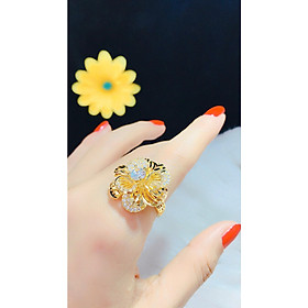Nhẫn nữ hoa xoáy mạ 18k cao cấp e706