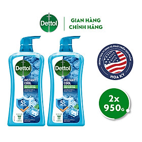 Combo 2 chai sữa tắm Dettol mát lạnh tức thì - Chai 950g