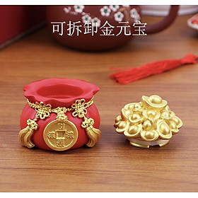 Mua Hũ Đựng Muối Gạo Tài Lộc May Mắn Để Bàn Thờ Trang Trí Nhà Cửa Chum Vàng Chiêu Thần Tài