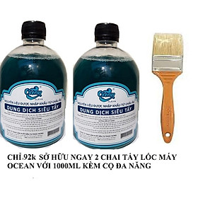 Mua Combo 2 chai dung dịch siêu tẩy Ocean tặng kèm cọ cán nhựa đa năng tiện dụng lau rửa xe  vệ sinh vật dụng