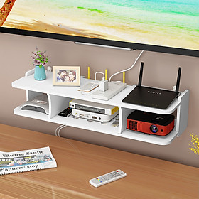 KỆ wifi TỦ để router đầu thu treo tường KX34 bằng ván PVC màu trắng phong cách hiện đại sang trọng ĐẦY DỦ PHỤ KIỆN TREO