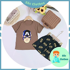 Bộ Cotton Hoạ Tiết Siêu Anh Hùng Cho Bé Trai Mặc Hè Size nhở 20-30kg