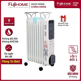 Máy sưởi dầu 9 thanh 2000W FUJIHOME OH849 , không đốt oixi, tự động ngắt- Hàng Chính hãng