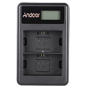 Ổ Sạc Pin LP-E6 Màn Hình LCD Dây USB Andoer Cho Máy Ảnh Canon EOS 6D 7D 70D 60D 5D Mark III Mark II (2 Khe)