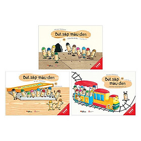Combo Ehon Nhật Bản BÚT SÁP MÀU ĐEN: Bút Sáp Trẻ Em + Những Người Bạn Kì Lạ + Con Ma Bí Ẩn (Trọn Bộ 3 Tập Dành Cho Bé Từ 3 - 6 Tuổi/ Tặng Kèm Bookmark Happy Life)
