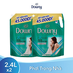 Combo 2 Nước Xả Vải Downy Expert Dành Cho Phơi Trong Nhà Dạng Túi 2.4L