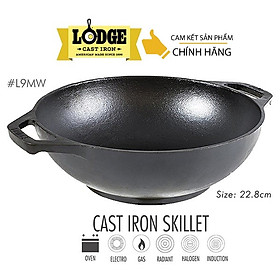 [Chính hãng LOGDE - MỸ] Chảo gang xào cỡ nhỏ Lodge hai tay cầm 23 cm - L9MW. Dùng chiên, xào, áp chảo, chiên cơm, nướng.