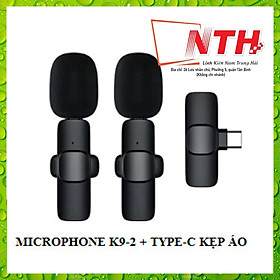 Mua Bộ Micro Thu Âm Không Dây K9 (2 Mic) Khử Tiếng Ồn Để Livestream Ghi Âm Quay Video Cổng Type C