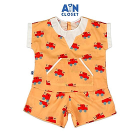 Bộ quần áo Ngắn bé trai họa tiết Ô Tô Cam Cotton - AICDBTKATXEH - AIN Closet