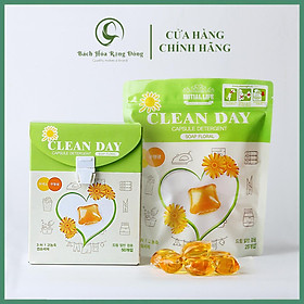 Viên giặt xả thơm quần áo Hàn Quốc Clean Day cao cấp 3 trong 1 hương Hoa giúp làm mềm vải lưu hương lâu CHÍNH HÃNG 100