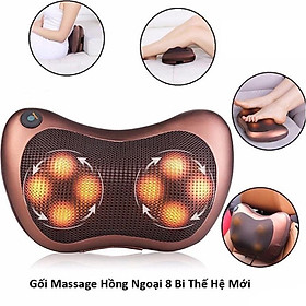 Gối Massage Hồng Ngoại 8 Bi 2 Chiều Cao Cấp, Xoá tan đau mỏi cổ, vai, gáy, lưng, bụng, đùi, bắp chân, bàn chân, bàn tay, Cải thiện tuần hoàn máu, tăng cường sự trao đổi chất,Giảm đau, giảm tình trạng căng cơ, xua tan những cơn mệt mỏi- Hàng chính hãng