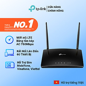 Bộ Phát Wifi Router 4G LTE Băng Tần Kép AC750 TP-Link Archer MR200 - Hàng Chính Hãng
