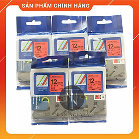 Mua  Combo 5 hộp  Nhãn In Brother Tz2-421 - Đen nền đỏ 12mm x 8m - Hàng nhập khẩu