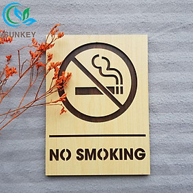 Mua Bảng Gỗ Treo Cửa Chữ No Smoking - Kích Thước 14x19 cm - Chất Liệu Gỗ MDF Nhập Khẩu - Trang Trí Tường  Treo Cửa