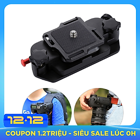 PULUZ Camera Clip Camera Belt Holster Mount Waist Clips Holder Hanger Aluminum Alloy Quick Release Clip with Plate 1/4