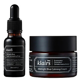 Combo Tinh Chất + Kem Dưỡng Ẩm, Làm Dịu Và Phục Hồi Da Ban Đêm Dear, Klairs Midnight Blue