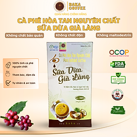 Cà Phê Hòa Tan Sữa Dừa Già Làng Baka Coffee - Tinh Cà Phê Nguyên Chất, Sữa Dừa Tự Nhiên - Hộp 18 gói