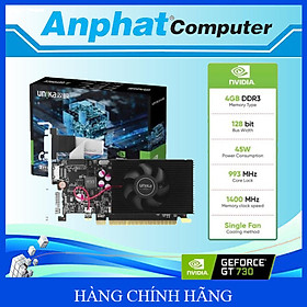 Card Màn Hình VGA UNIKA GeForce GT730 4G D3 V7 – Hàng Chính Hãng