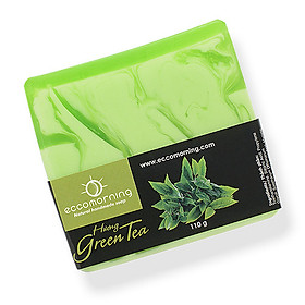 Xà Bông Thiên Nhiên Handmade eccomorning Hình Vuông Hương Trà Xanh – Green Tea Soap