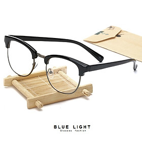 Kính Giả Cận, Gọng Kính Cận Nam Nữ Tròn Đen Clubmaster Không Độ Hàn Quốc - BLUE LIGHT SHOP