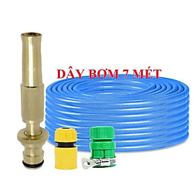 Bộ dây vòi xịt nước ️ , tăng áp 3 lần,loại 7m,10m 206587 cút sập,nối nhựa vàng+ túi đựng bút