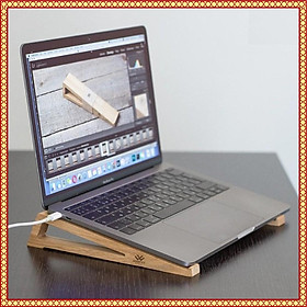 ️ Giá đỡ cho Macbook, Kệ laptop ️ làm bằng gỗ thông tự nhiên bền đẹp, mang đi thoải mái