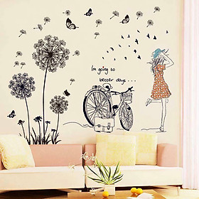 Mua Decal dán tường Cô Gái xe đạp Bồ Công Anh - HP67