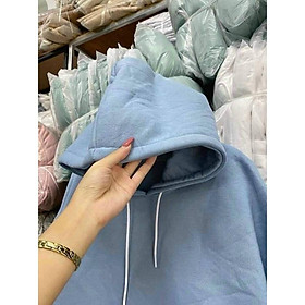 Áo khoác nam nữ nỉ ngoại hoodie tay phồng trơn