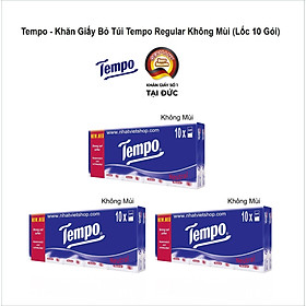 Tempo - Khăn Giấy bỏ túi Neutral không mùi Loại Lốc 10 gói