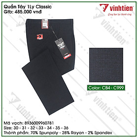 Quần Tây Nam 1Ly Trung Niên Classic 485 Vĩnh Tiến - Nhiều Màu