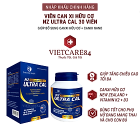 Viên uống canxi hữu cơ nhập khẩu chính hãng New Zealand Canxi Nano NZ ULTRA CAL (30 viên) giúp giảm nguy cơ loãng xương, giúp xương chắc khỏe, phát triển chiều cao