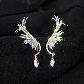 Khuyên tai hoa tai kẹp vành cánh tiên đính đá ấn tượng sang chảnh