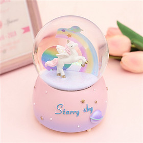 Quả Cẩu Tuyết Thủy Tinh Ngựa Pony Starry Sky Phát Nhạc